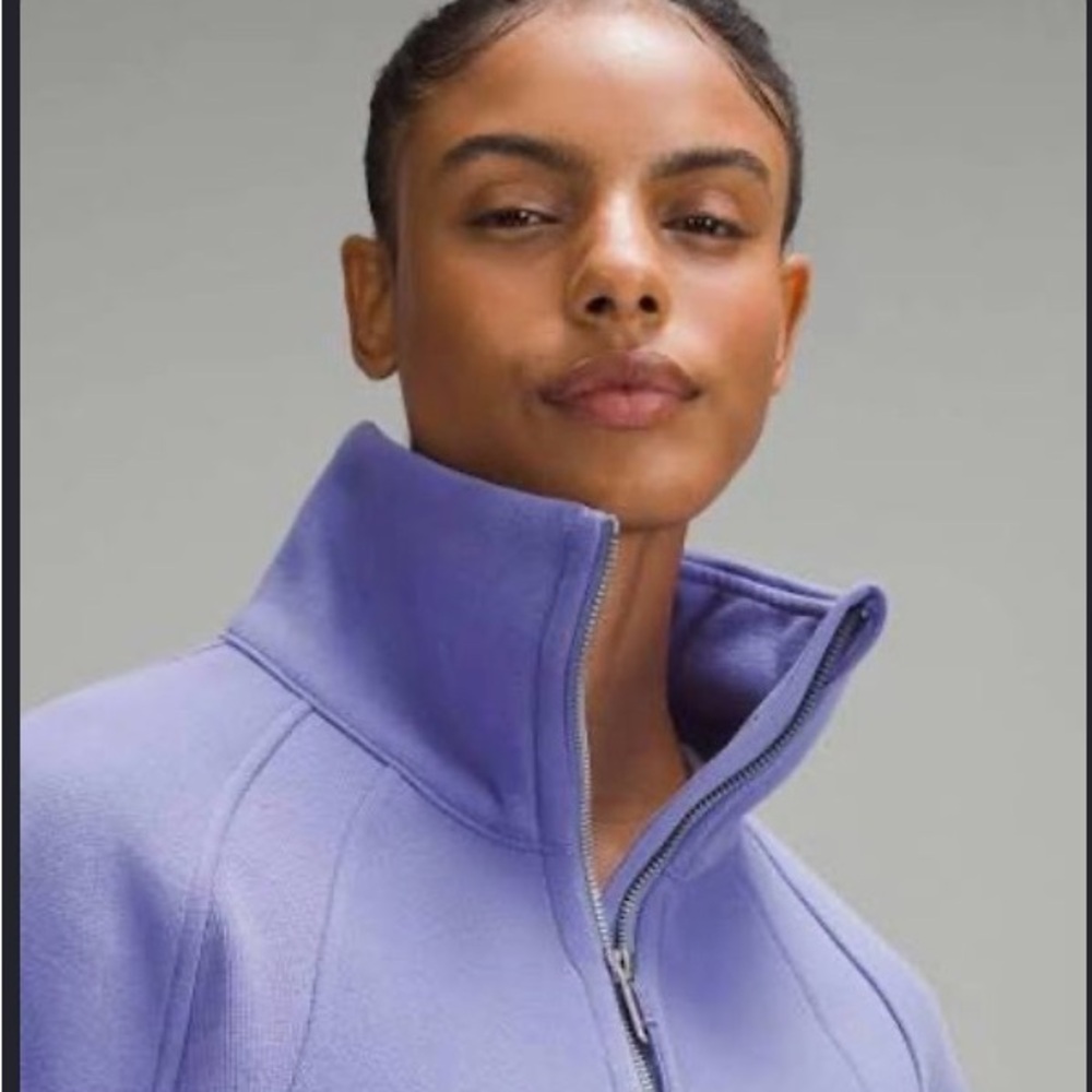 Lululemon Scuba Oversized Funnel Neck Cropped Half-Zip Pullover Dark Lavender - Picture 2 of 9